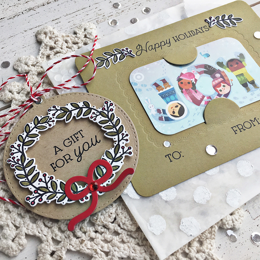 STAMPS: Gift Card Cozy Sentiments, Berry Wreath<br />
<br />
INK: True Black, Pure Poppy, Olive...