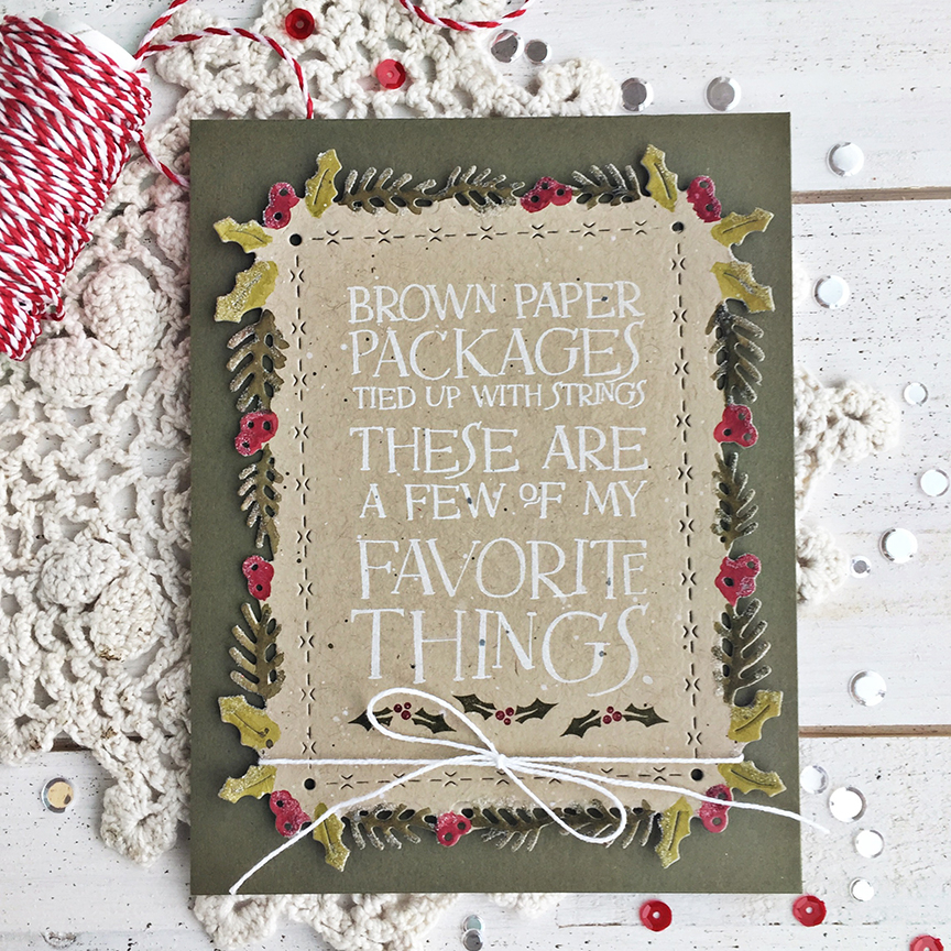 STAMPS: Quoted: Favorite Things<br />
<br />
INK: Fresh Snow, Olive Twist, Simply Chartreuse,...