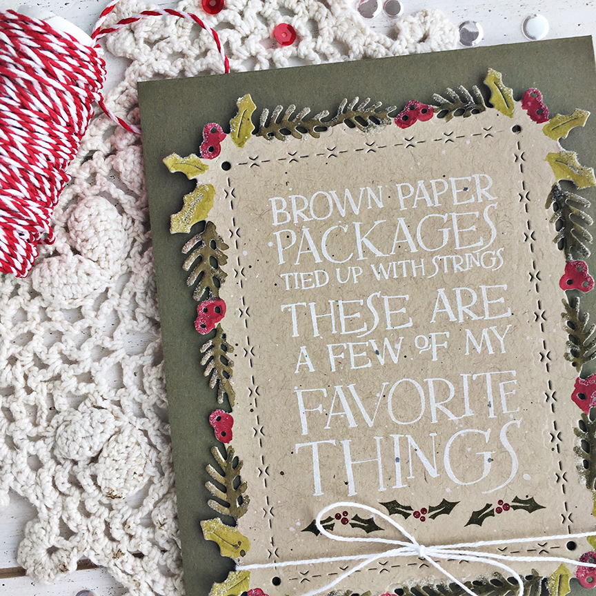 STAMPS: Quoted: Favorite Things<br />
<br />
INK: Fresh Snow, Olive Twist, Simply Chartreuse,...