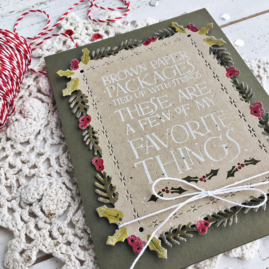 STAMPS: Quoted: Favorite Things<br />
<br />
INK: Fresh Snow, Olive Twist, Simply Chartreuse,...