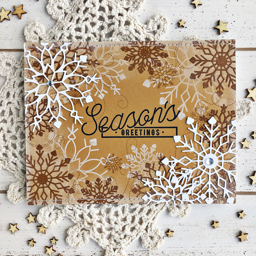 STAMPS: Silver White Winters<br />
<br />
INK: True Black, Fresh Snow, Honey Nut, Versamark<br...