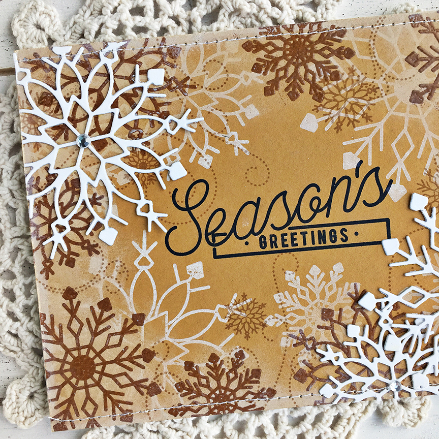 STAMPS: Silver White Winters<br />
<br />
INK: True Black, Fresh Snow, Honey Nut, Versamark<br...