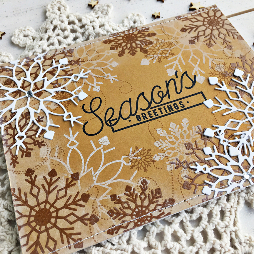 STAMPS: Silver White Winters<br />
<br />
INK: True Black, Fresh Snow, Honey Nut, Versamark<br...