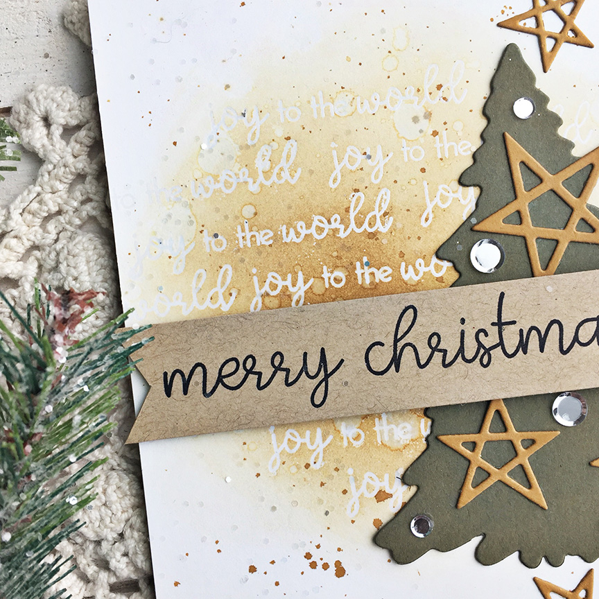 STAMPS: Ways to Say: Merry Christmas<br />
<br />
INK: True Black, Honey Nut, Versamark<br />...