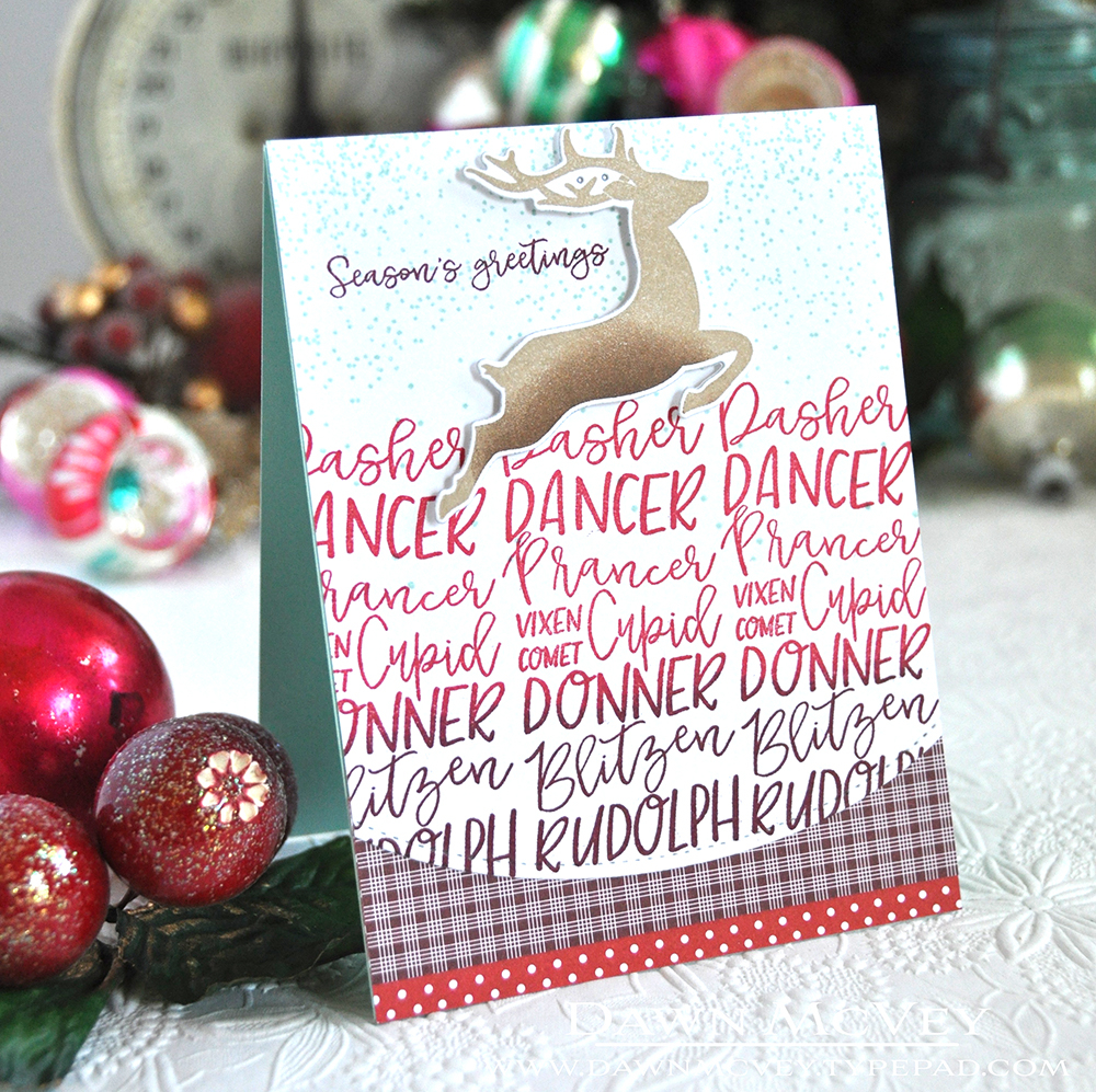 STAMPS: Dash Away All<br />
INK: Pure Poppy, Scarlet Jewel, Aqua Mist, Kraft, Cocoa Bean<br />...