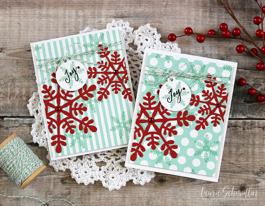 STAMPS: Snowfall Style<br />
PAPER: Stamper&#039;s Select White, Bitty Big: Aqua Mist, Pure...