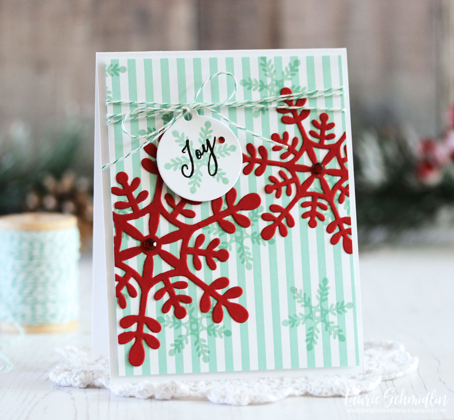 STAMPS: Snowfall Style<br />
PAPER: Stamper&#039;s Select White, Bitty Big: Aqua Mist, Pure...