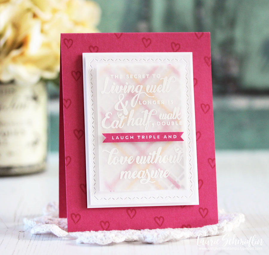STAMPS: Quoted: Living Longer<br />
PAPER: Stamper&#039;s Select White, Raspberry Fizz,...