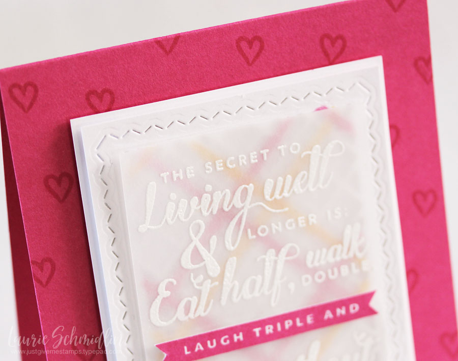 STAMPS: Quoted: Living Longer<br />
PAPER: Stamper&#039;s Select White, Raspberry Fizz,...