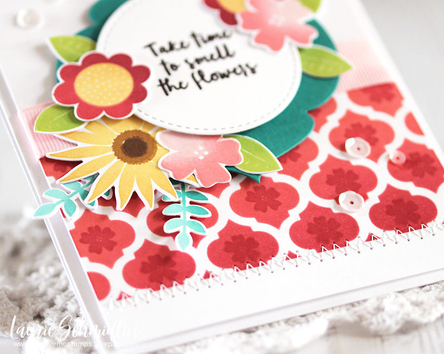 STAMPS: Flower Power<br />
PAPER: Stamper&#039;s Select White, Tropical Teal<br />
INK: Sweet...
