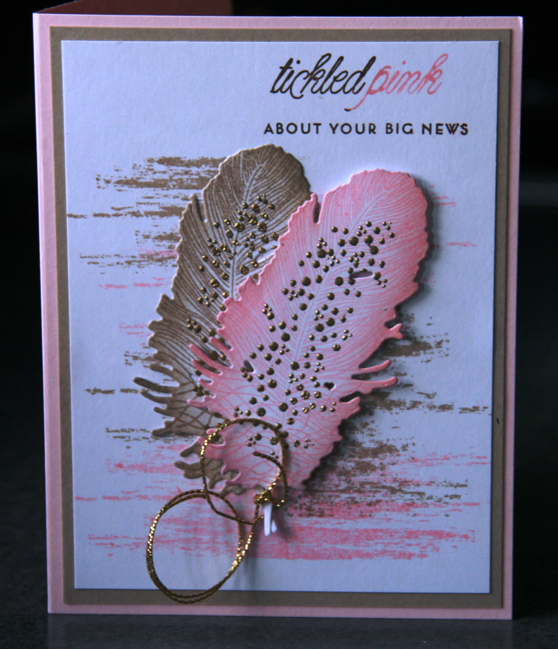 Feather Finery once again!  The background was done using the Brushed Off stamp set &amp; I...