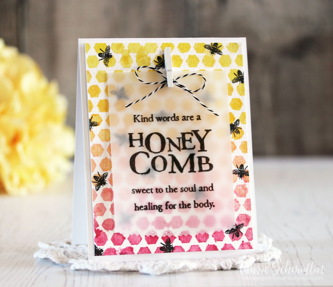 Stamps: Quoted: Honeycomb<br />
<br />
Paper:  Stamper's Select White, Watercolor Paper,...