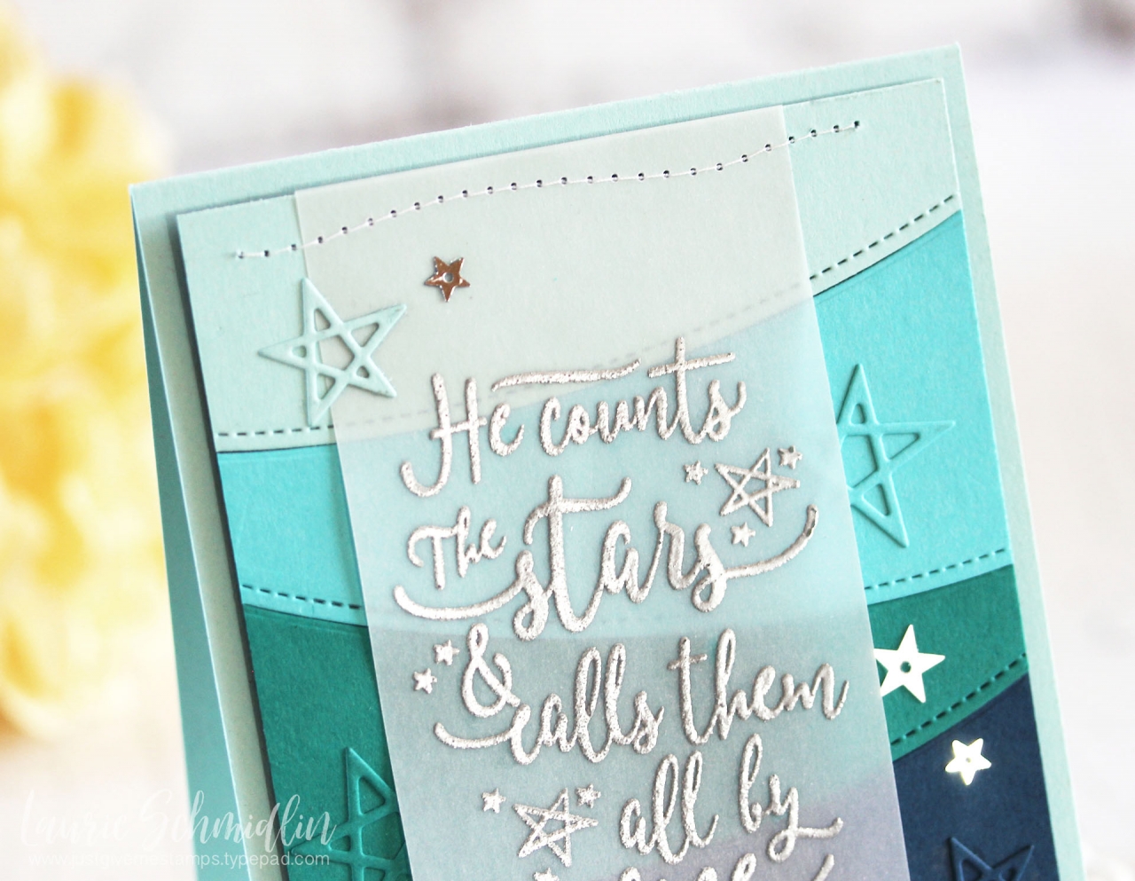 Stamps:  Year of Psalms: December<br />
<br />
Paper:  Aqua Mist, Hawaiian Shores, Tropical...