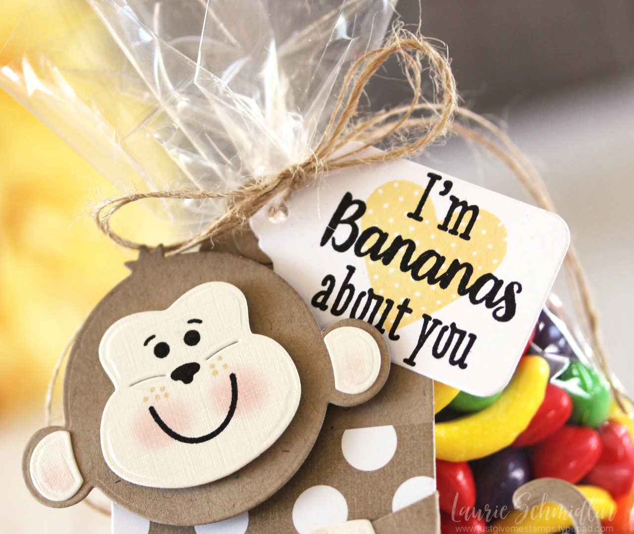 Stamps: Huggable: Monkey<br />
<br />
Paper:  Kraft, Stamper's Select White, Vintage Cream...