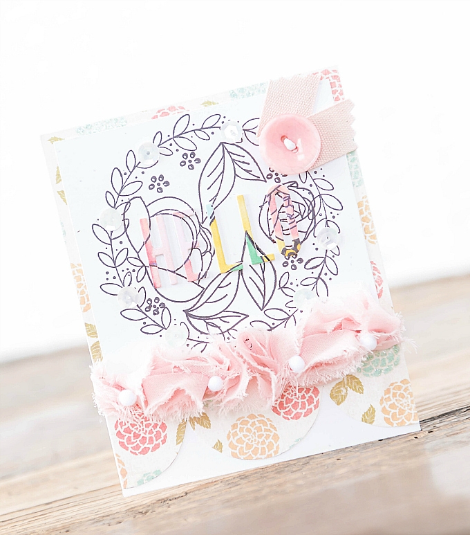 MIM Color Spot Word challenge featuring Peonies on Parade, Rustic Wreath and Stitch in Time...
