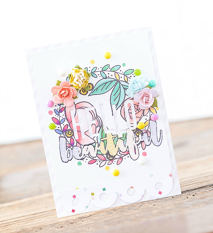 Transformation Tuesday card featuring Rustic Wreath and Pale Peony stamps and Headline Alphabet...