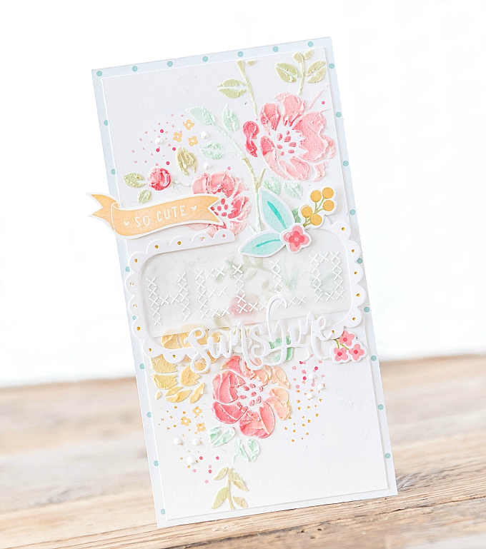 Featuring Tag Sale #10 die, and Sunshine and Rainbows MIM kit dies.