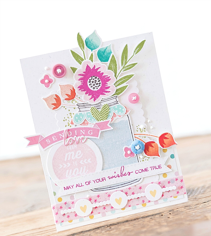 Featuring Friendship Jar stamps and dies, Swoosh stamps and dies, Big Hugs stamps, Confetti...