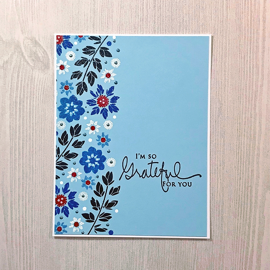 Heat Embossed wtih Pen White and Nuvo Crystal Drops