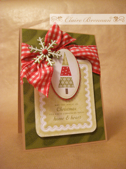 Merry and Bright stamps with big ribbon