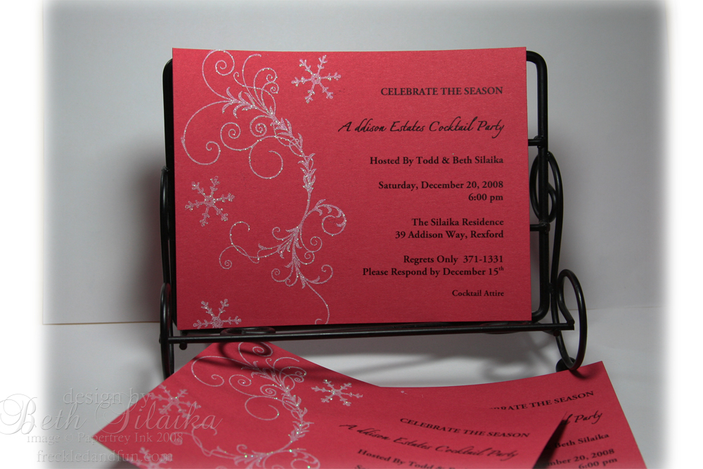 Sophisticated Cocktail Party invitations using Silent Night and Snowfall....more details on my...