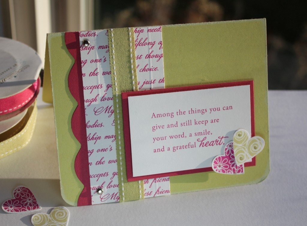 stamps- Love Prints<br />
ink- spring moss, raspberry<br />
paper- Spring Moss, raspberry,...