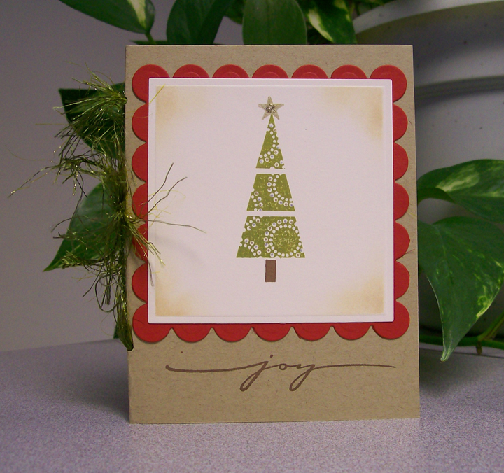 I changed up my last card by using my nesties and adding some great avacado sparkle yarn that I...