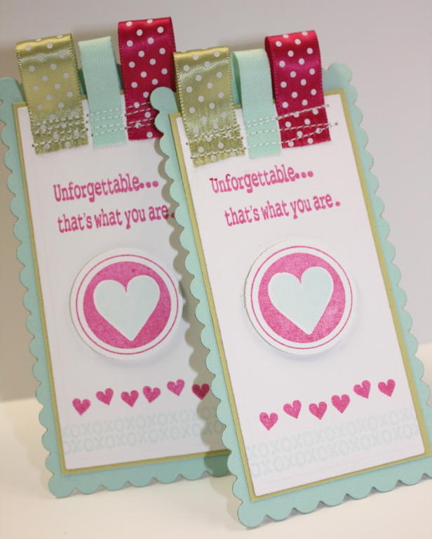 Book marks made using Spellbinder's Long Rectangle Dies and Love Songs stamp set.