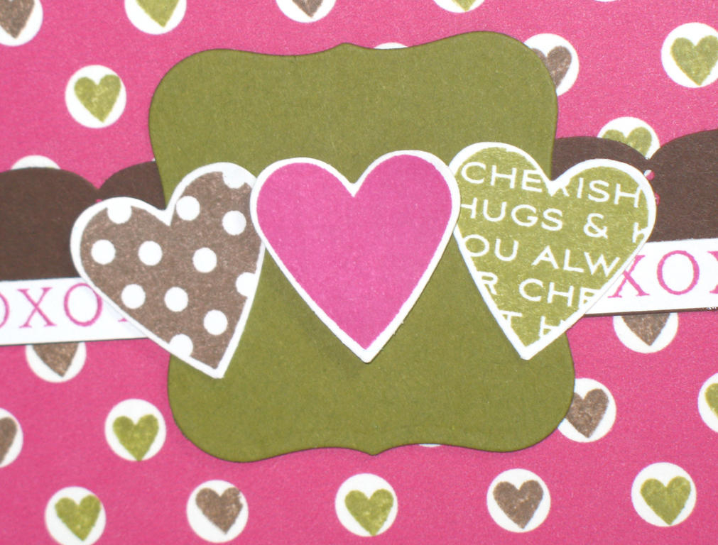 Stamps:  Polka Dot Basics, Heart Prints <br />
Ink:  Raspberry Fizz, Dark Chocolate, Ripe...