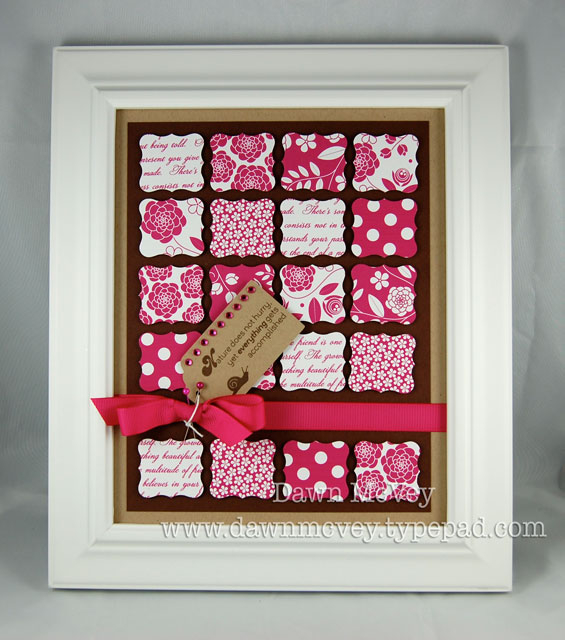 Paper: kraft, dark chocolate, raspberry fizz mix patterned papers<br />
Stamps: Forest Friends...