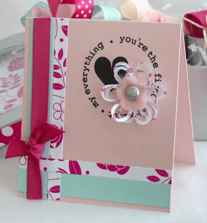 Papertrey Ink Supplies:<br />
Love Songs stamp set<br />
Sweet Blush cardstock<br />
Aqua...