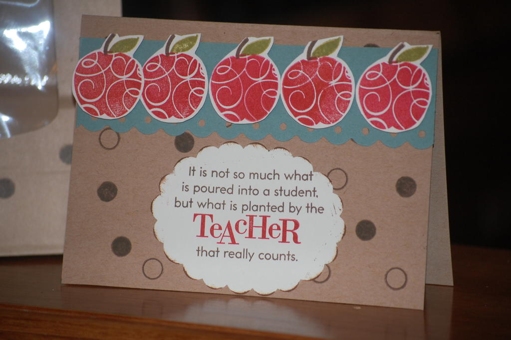 Teacher Card<br />
<br />
Supplies<br />
Stamps-Teachers&amp; Polka Dot Basics<br />...