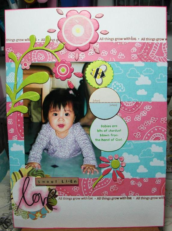 a layout i made for cousin who adopted her little girl, &#039;all things grow with love&#039; is...
