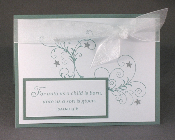 The inside is stamped with &quot;Joy to the world, the Lord has come.  Merry Christmas&quot;...