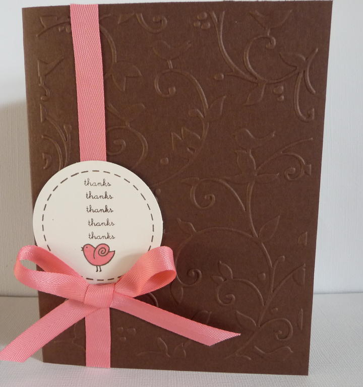 A little thank you card I made the other day.  I used borders and corners and mixed messages....