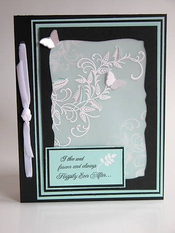 Stamps: Wedding Day<br />
Paper: True Black, Aqua Mist, Papertrey Vellum<br />
Ink: Versamark,...