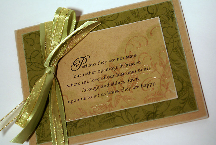 Stamps: With Sympathy (Papertrey Ink)<br />
<br />
<br />
Ink: Ripe Avocado, Fresh Snow...