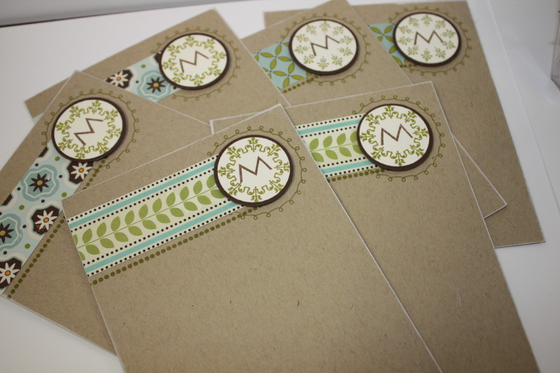 Vintage like notecards using October Afternoon patterned paper and a whimsical circle outline...
