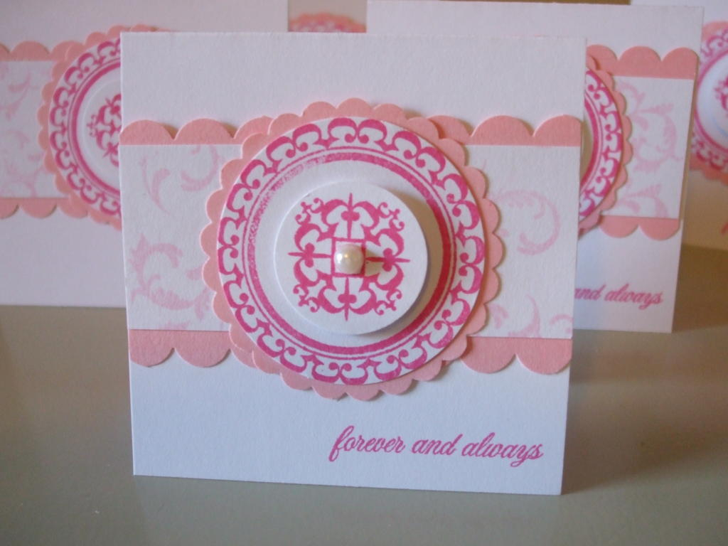 3x3 Anniversary cards using PTI Wedding Day Set - Closeup