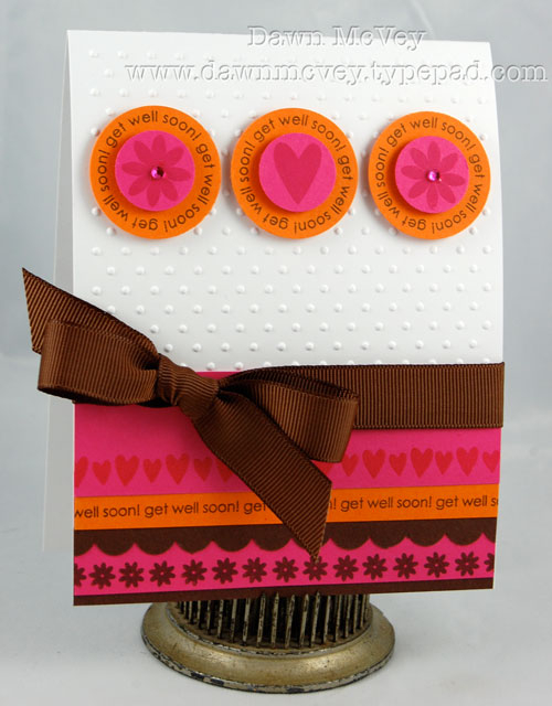 Paper: stamper's select white, dark chocolate, raspberry fizz, SU! pumpkin pie<br />...