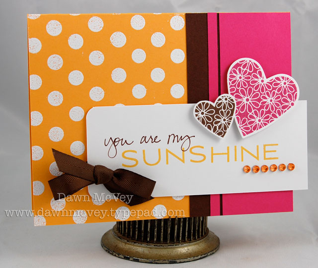 Paper: summer sunrise, dark chocolate, raspberry fizz, stamper's select white<br />...