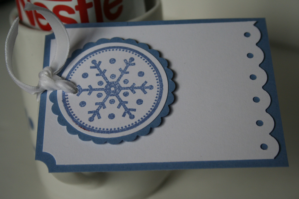 Stamps: 2008 Holiday Tags<br />
Paper: Stamper&#039;s Select White,  Brocade Blue, <br />
Ink:...