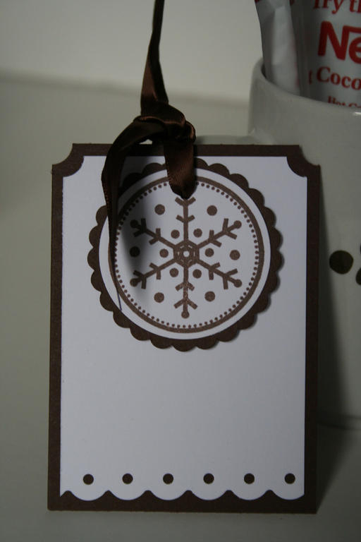 Stamps: 2008 Holiday Tags <br />
Paper: Stamper&#039;s Select White, Dark Chocolate <br />...
