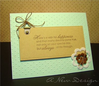 This is a quick card using swiss dots embossing folder, rectangle nestabilities and cuttlebug!...