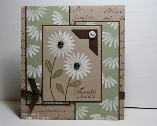 Stamps: Floral Frenzy, Script Backgroun (TAC)<br />
Paper: Kraft, Chocolate Chip, Mellow...