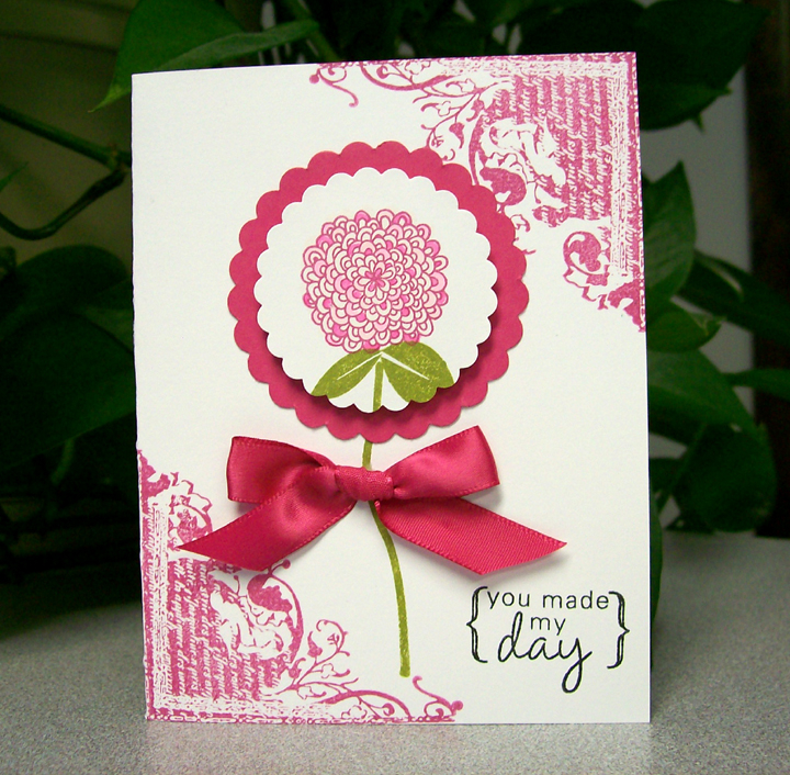 Paper:  Stamper&#039;s Select White, Raspberry Fizz<br />
Ink:  Raspberry Fizz, Ripe Avacado,...