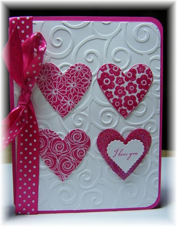 My first card using HeartPrints and Raspberry Fizz!  Yay, me!  The tiny I Love You is from the...