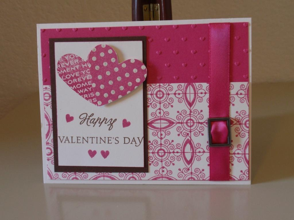 Valentine Day card using Heart Prints. I had not bought any Raspberry Fizz PP, so I created my...
