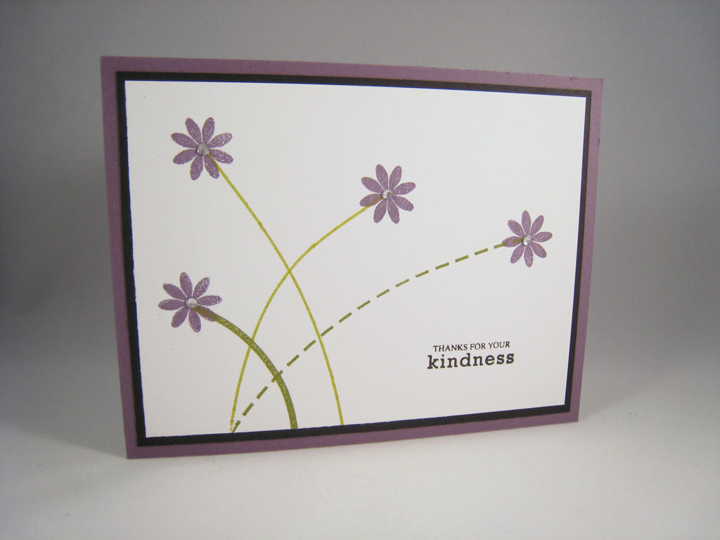 For this, I used the lines from the Faux Ribbon set to create the stems.  Then just stamped on...