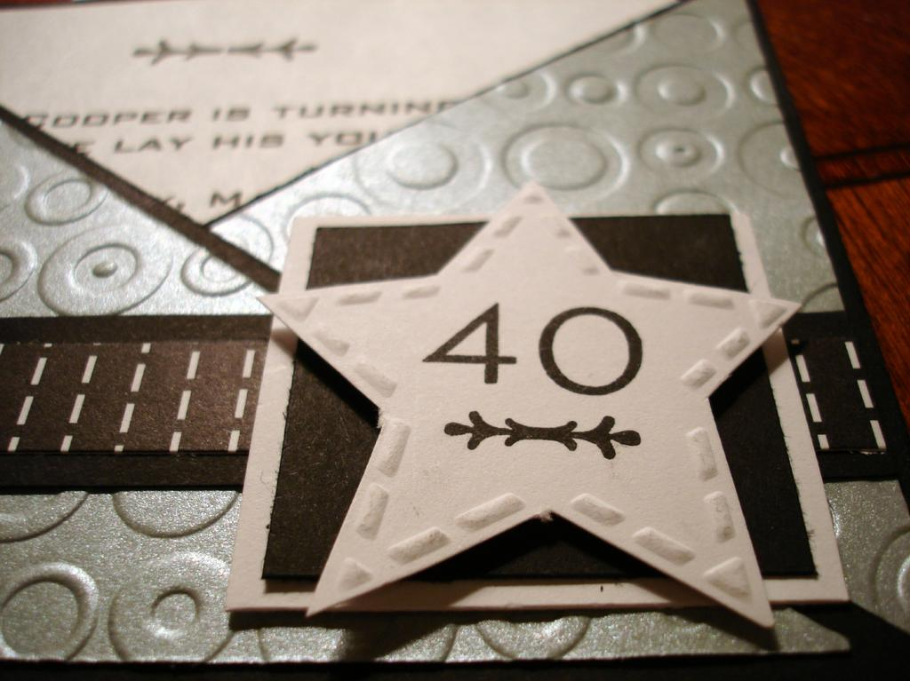 40th B-day invite detail close up